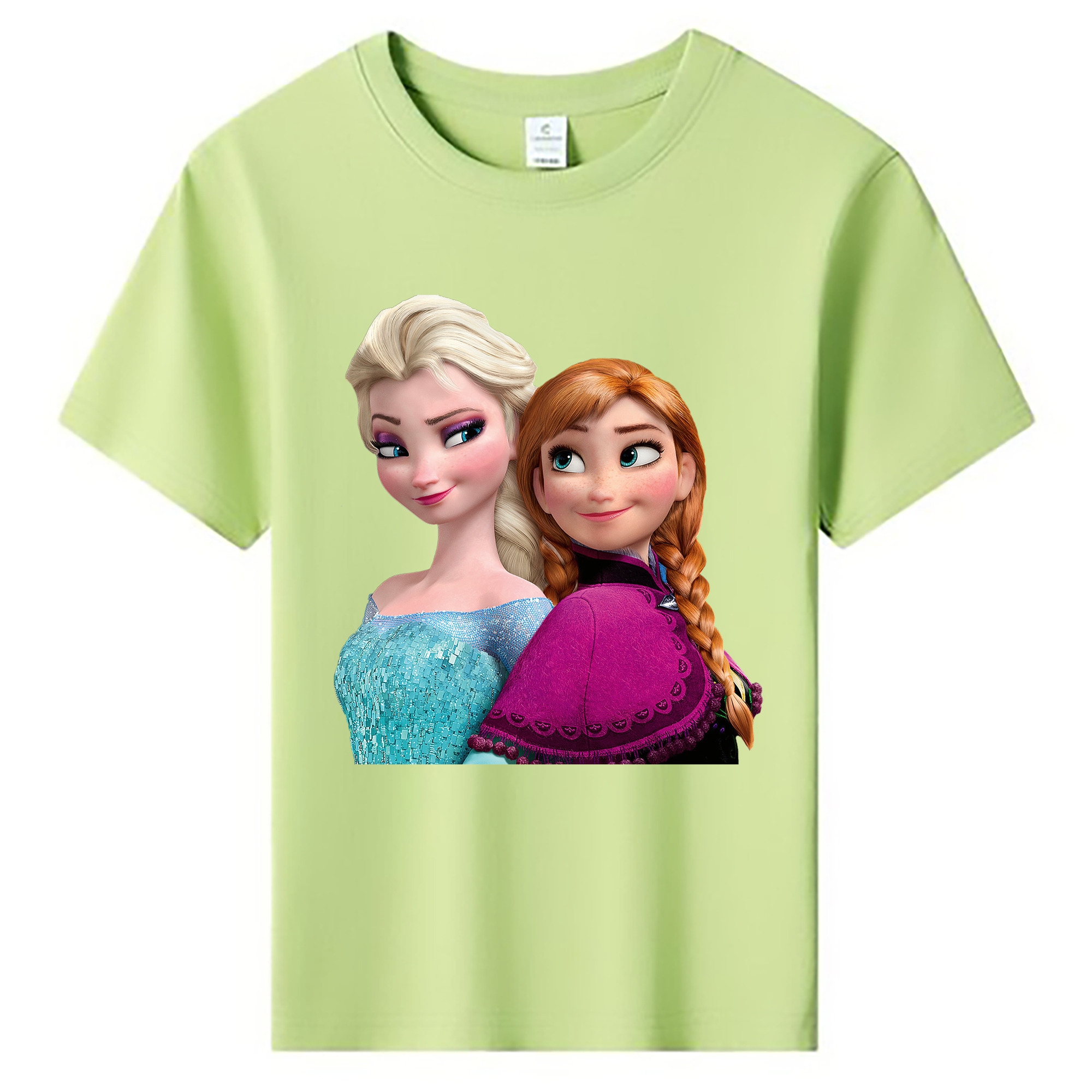 （画像用） アナと雪の女王 アンナ エルサ Frozen Anna Elsa 綿100％キッズTシャツ（フロントプリント）